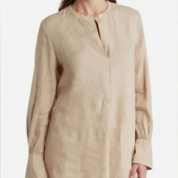 Theory Popover Tunic in Linen - Picture 3 of 3